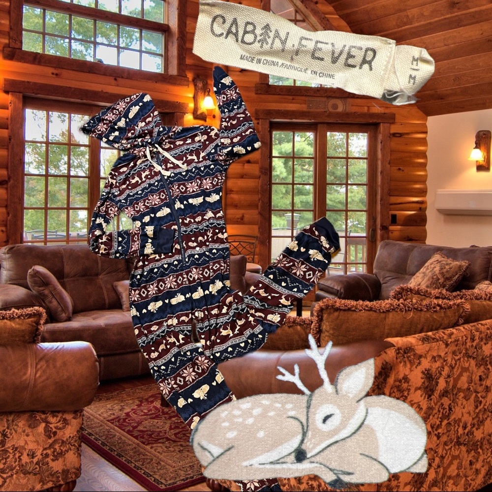 🦌PJ onesie cabin fever /super soft